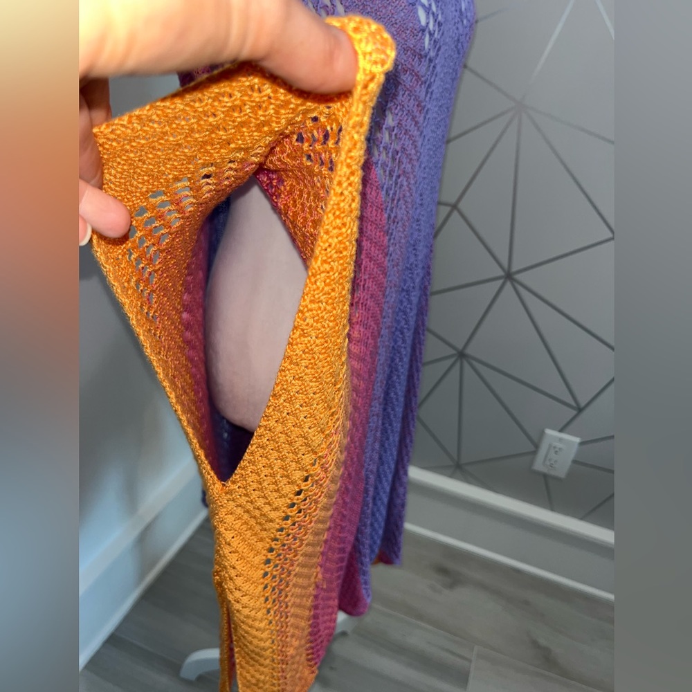 SHIRALEAH COLORFUL COVER UP, PURPLE PINK ORANGE - Picture 3 of 4